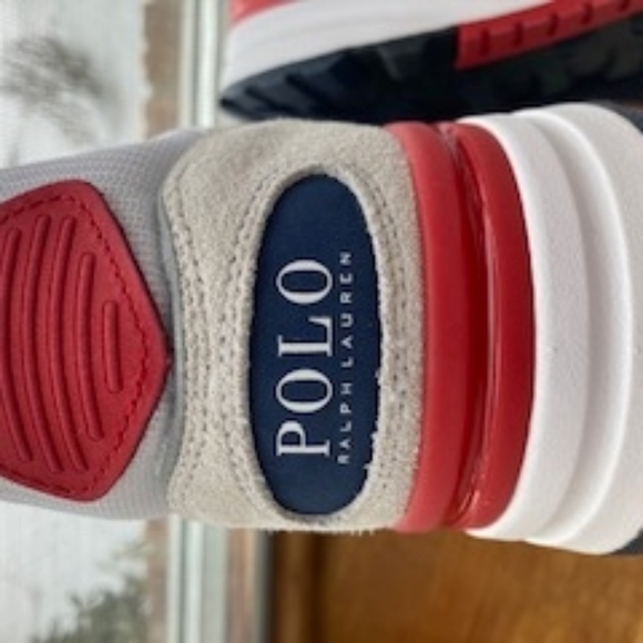 Polo by Ralph Lauren, 10,  White and Red Sneakers